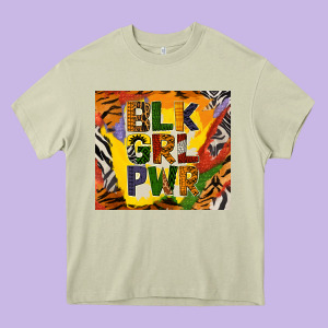 Black Girl Power Tumbler Heavy Core Tee Designed By Bundleandbundleshop