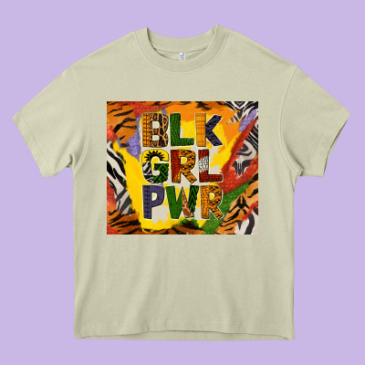 Black Girl Power Tumbler Heavy Core Tee Designed By Bundleandbundleshop
