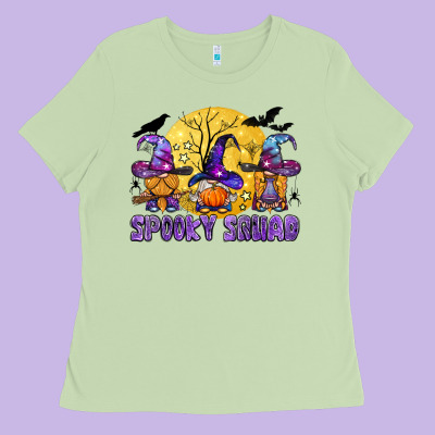 Spooky Squad Ladies Tee Designed By Bundleandbundleshop