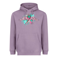 Lavender cancer ribbon with angel wings Heavyweight Hoodie - CowGirlArtShop