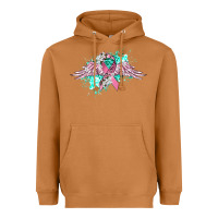 Meerkat cancer ribbon with angel wings Heavyweight Hoodie - CowGirlArtShop