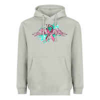Moon Dust cancer ribbon with angel wings Heavyweight Hoodie - CowGirlArtShop