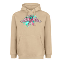 Mushroom cancer ribbon with angel wings Heavyweight Hoodie - CowGirlArtShop