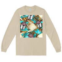 Mushroom Paper Fish And Canned With Anchor Seamless Pattern Pbs Long Sleeve Tee - BundleAndBundleShop