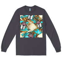 Smoke Paper Fish And Canned With Anchor Seamless Pattern Pbs Long Sleeve Tee - BundleAndBundleShop