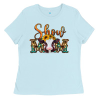 Baby Blue show mom baby cow Ladies Tee - Jasminsmagicworld