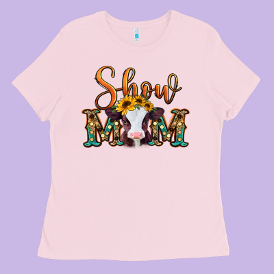 Show Mom Baby Cow Ladies Tee Designed By Jasminsmagicworld