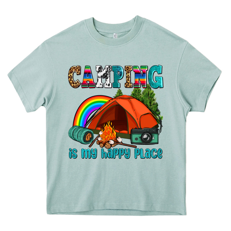 Camping Is My Happy  Place Heavy Core Tee by AdoDesignShop | Teevron