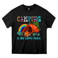 Black camping is my happy  place Heavy Core Tee - AdoDesignShop