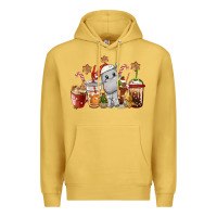Antique Gold hippopotamus coffee cups christmas Premium Hoodie - CowGirlArtShop