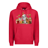 Cardinal hippopotamus coffee cups christmas Premium Hoodie - CowGirlArtShop