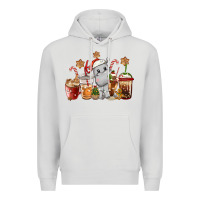 Dove Grey hippopotamus coffee cups christmas Premium Hoodie - CowGirlArtShop