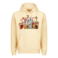 Pina Colada hippopotamus coffee cups christmas Premium Hoodie - CowGirlArtShop