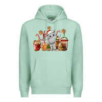 Seafoam hippopotamus coffee cups christmas Premium Hoodie - CowGirlArtShop