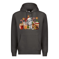 Smoke hippopotamus coffee cups christmas Premium Hoodie - CowGirlArtShop