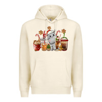 Tofu hippopotamus coffee cups christmas Premium Hoodie - CowGirlArtShop