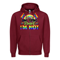 Burgundy Let's get one thing straight i'm not Pride LGBTQ+ Zipper Hoodie - NancyCooperArtShop