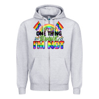 Heather Grey Let's get one thing straight i'm not Pride LGBTQ+ Zipper Hoodie - NancyCooperArtShop