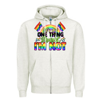 Oatmeal Heather Let's get one thing straight i'm not Pride LGBTQ+ Zipper Hoodie - NancyCooperArtShop