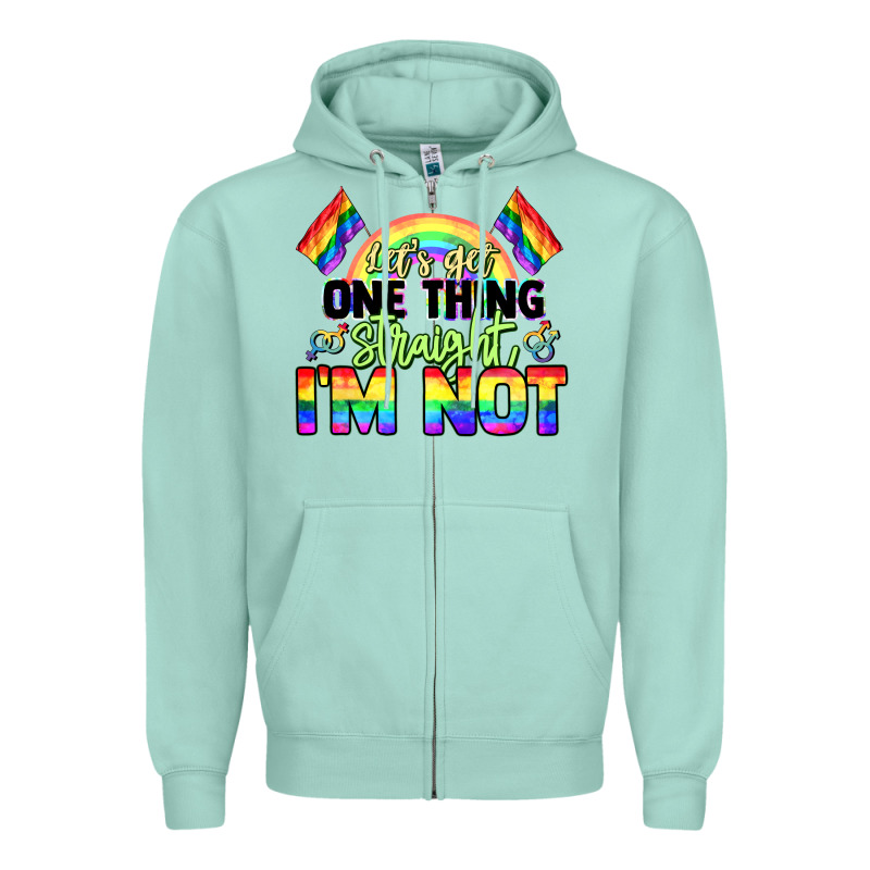 Let's Get One Thing Straight I'm Not Pride Lgbtq+ Zipper Hoodie by NancyCooperArtShop | Teevron