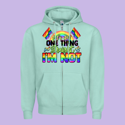 Let's Get One Thing Straight I'm Not Pride Lgbtq+ Zipper Hoodie Designed By Nancycooperartshop