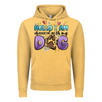 Vintage Mustard hello i am obsessed with my dog Vintage Hoodie - MaliasSmallBusiness