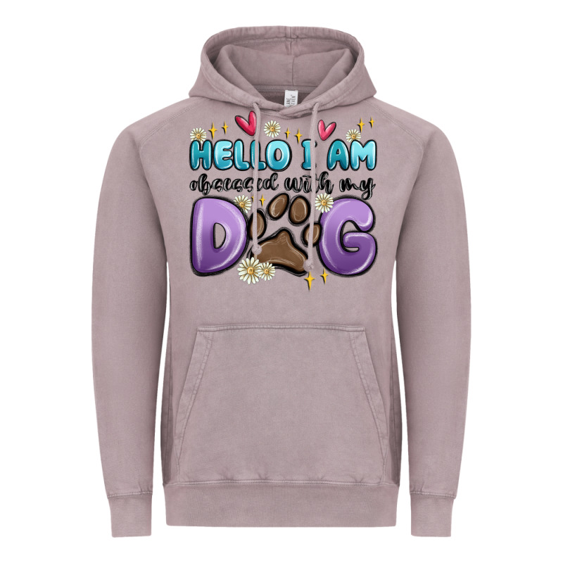 Hello I Am Obsessed With My Dog Vintage Hoodie by MaliasSmallBusiness | Teevron