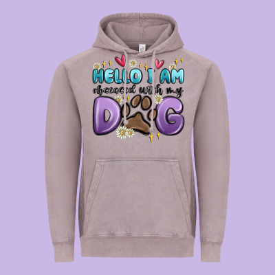 Hello I Am Obsessed With My Dog Vintage Hoodie Designed By Maliassmallbusiness
