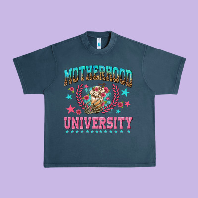 Motherhood University With Coffee Urban Heavy Tee Designed By Nancycooperartshop