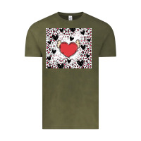 Vintage Olive valentine's day hearts Vintage Tee - MaliasSmallBusiness