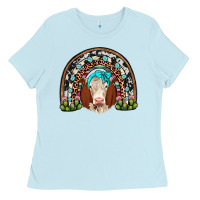 Baby Blue hereford rainbow Ladies Tee - JahusDesignShop