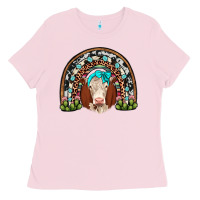 Bubblegum Pink hereford rainbow Ladies Tee - JahusDesignShop