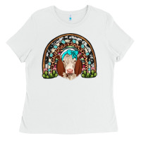 White hereford rainbow Ladies Tee - JahusDesignShop