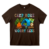 Chocolate Brown camp more worry less Heavy Core Tee - AdoDesignShop