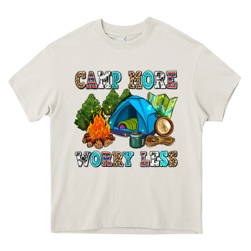 Camp More Worry Less Heavy Core Tee by AdoDesignShop | Teevron
