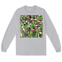 Moon Dust Western Cactus And Turquoise Gemstone With Leopard And Cowhide Seamles Long Sleeve Tee - BundleAndBundleShop