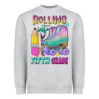 Heather Grey rolling into fifth grade Heavyweight Sweatshirt - BundleAndBundleShop