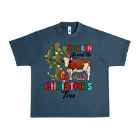 Midnight Navy rockin around the christmas tree Urban Heavy Tee - MaliasSmallBusiness