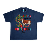 Navy rockin around the christmas tree Urban Heavy Tee - MaliasSmallBusiness