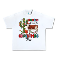 White rockin around the christmas tree Urban Heavy Tee - MaliasSmallBusiness