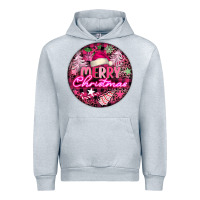 Heather Grey pink merry christmas Urban Hoodie - FaDigitalArtStudio