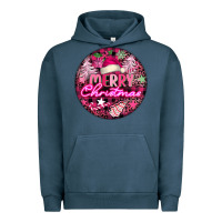 Pigment Midnight Navy pink merry christmas Urban Hoodie - FaDigitalArtStudio