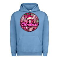 Pigment Pebble Blue pink merry christmas Urban Hoodie - FaDigitalArtStudio