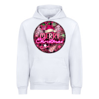 White pink merry christmas Urban Hoodie - FaDigitalArtStudio