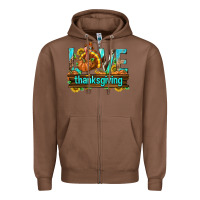 Chestnut Love Thanksgiving with Turkey Zipper Hoodie - texasbilliewilder