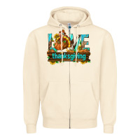 Sandshell Love Thanksgiving with Turkey Zipper Hoodie - texasbilliewilder