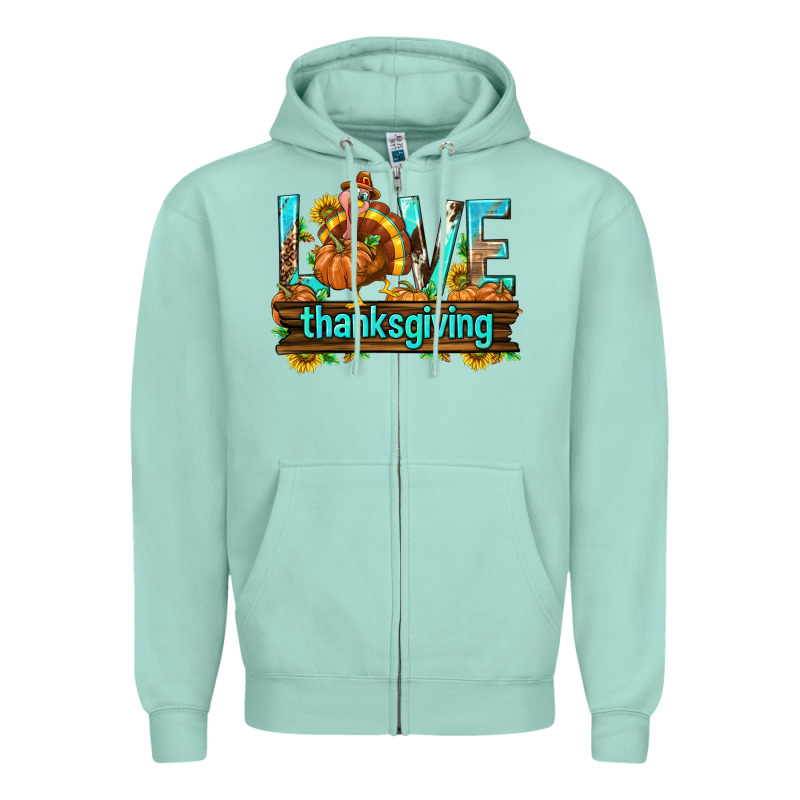 Love Thanksgiving With Turkey Zipper Hoodie by texasbilliewilder | Teevron