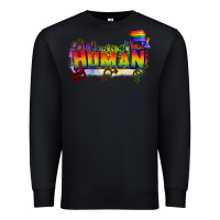 Black We are all human Premium Sweatshirt - CowGirlArtShop