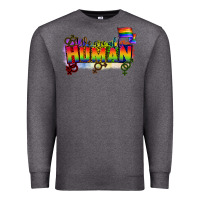 Charcoal Heather We are all human Premium Sweatshirt - CowGirlArtShop