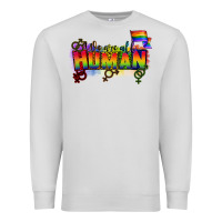 Dove Grey We are all human Premium Sweatshirt - CowGirlArtShop